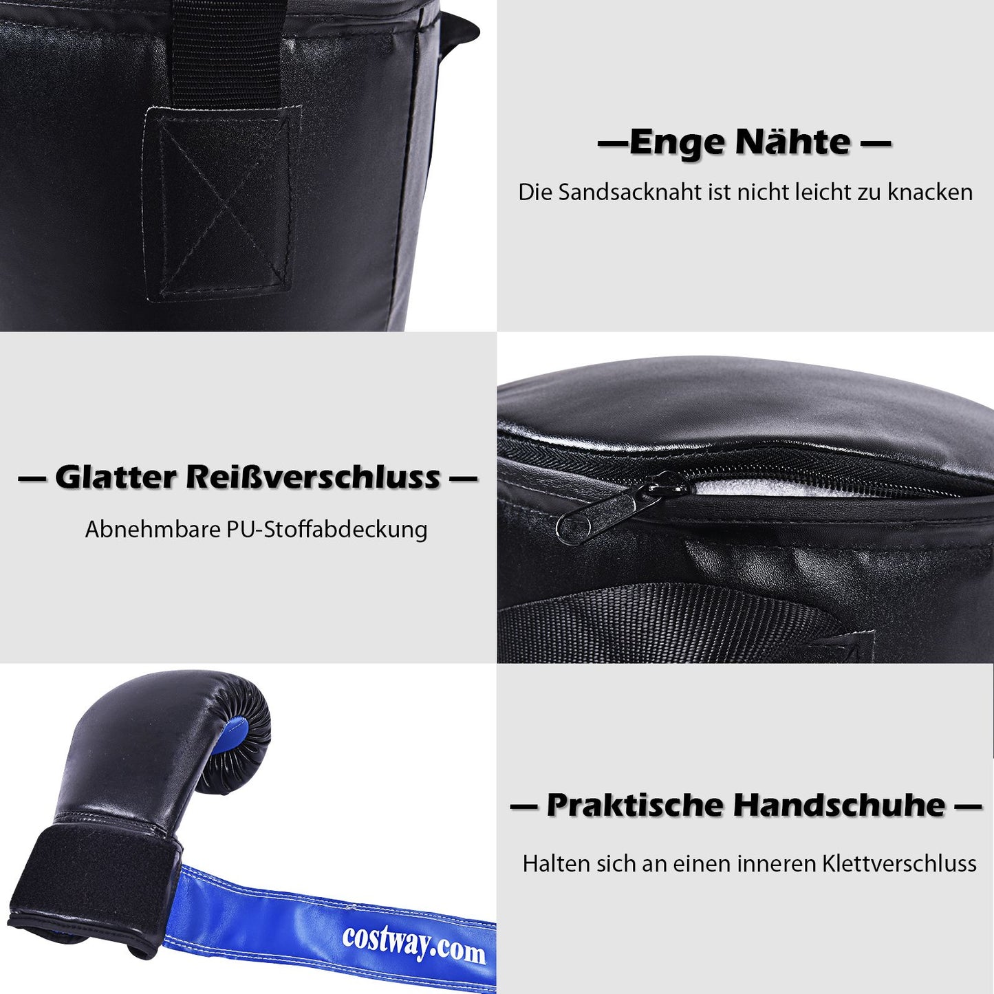 10KG Boxsack-Set Mit 8Oz Boxhandschuhen Kinder Punchingsack Punching Bag Boxing Bag