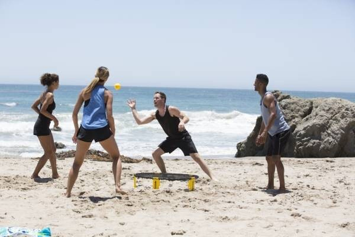 Spikeball Set – Roundnet mit Netz & 3 Bällen – Komplettset für Outdoor & Freizeit