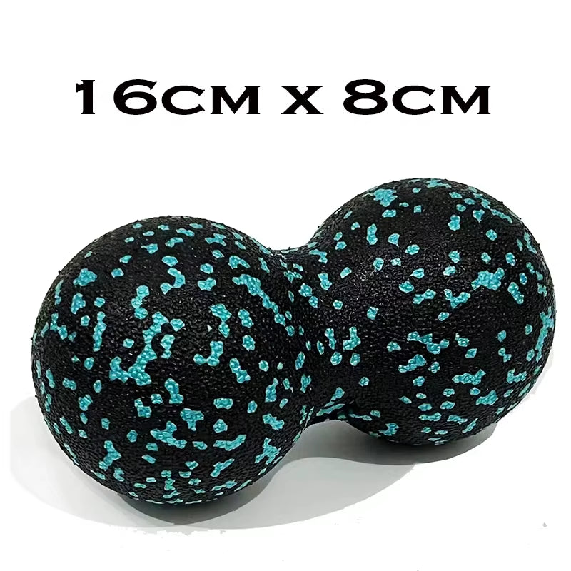 EPP Fitness Ball Double Lacrosse Massage Ball Set Mobility Peanut Ball for Self-Myofascial Release Deep Tissue Yoga Gym Home