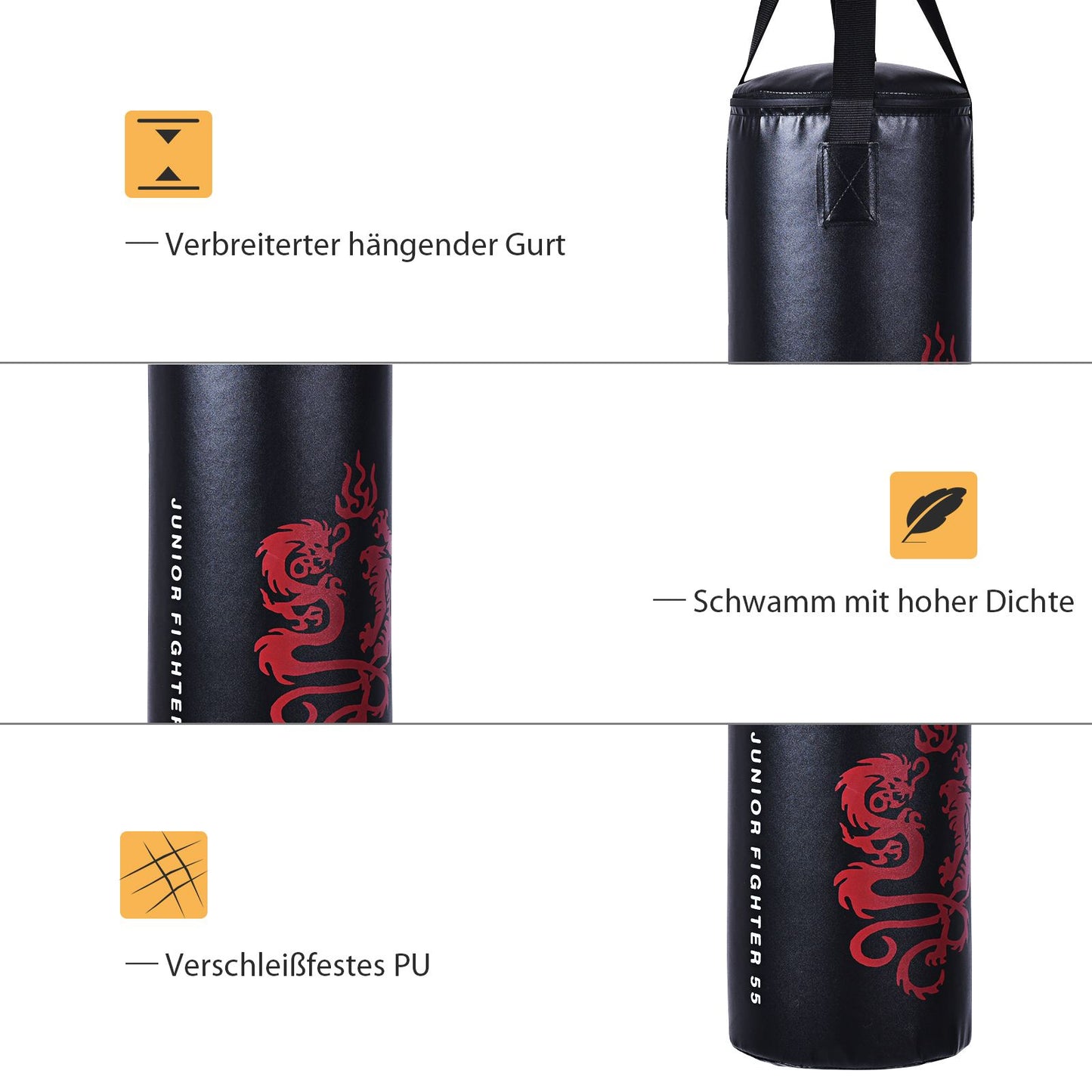 10KG Boxsack-Set Mit 8Oz Boxhandschuhen Kinder Punchingsack Punching Bag Boxing Bag