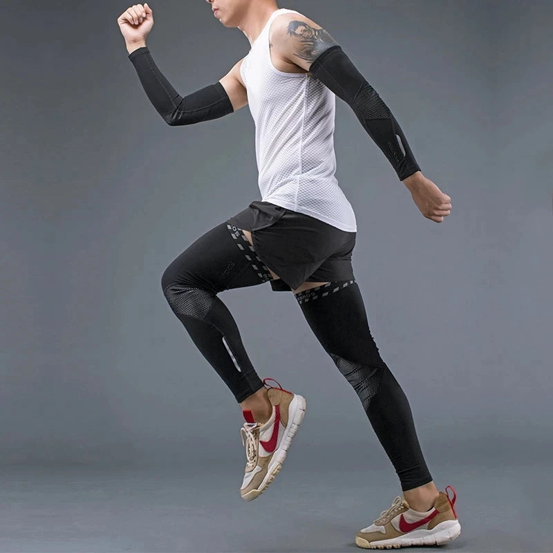 Winter Arm Sleeves Breathable Sports Elbow Pads Fitness Fleece Warm Arm Warmers Cycling Running Basketball Leggings