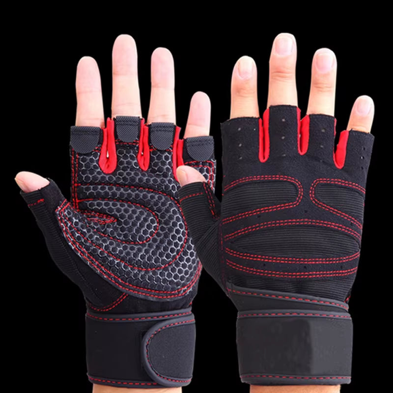 Fitness Half Finger Gloves Men and Women Wrist Guard Sports Dumbbell Riding Non Slip Horizontal Bar Exercise Training