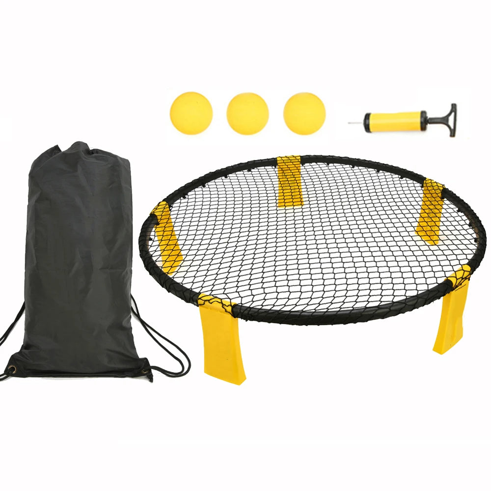 Spikeball Set – Roundnet mit Netz & 3 Bällen – Komplettset für Outdoor & Freizeit