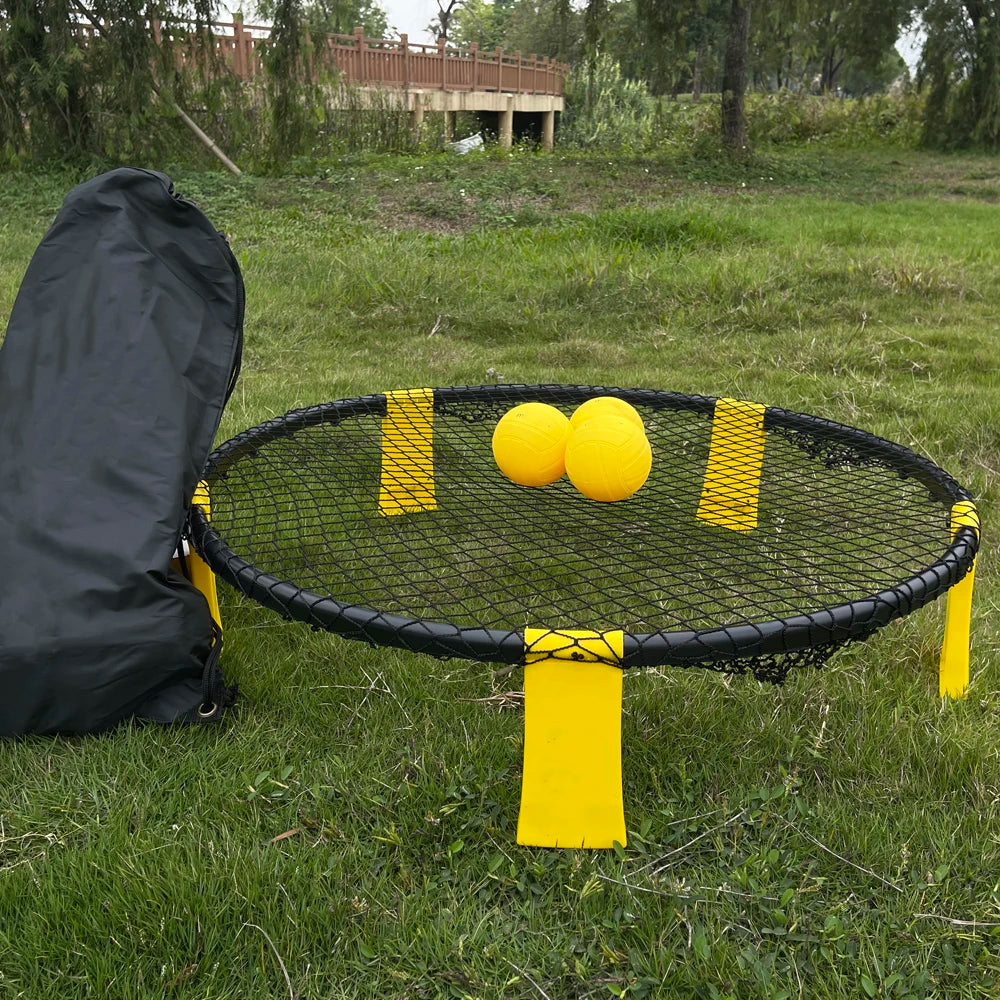 Spikeball Set – Roundnet mit Netz & 3 Bällen – Komplettset für Outdoor & Freizeit