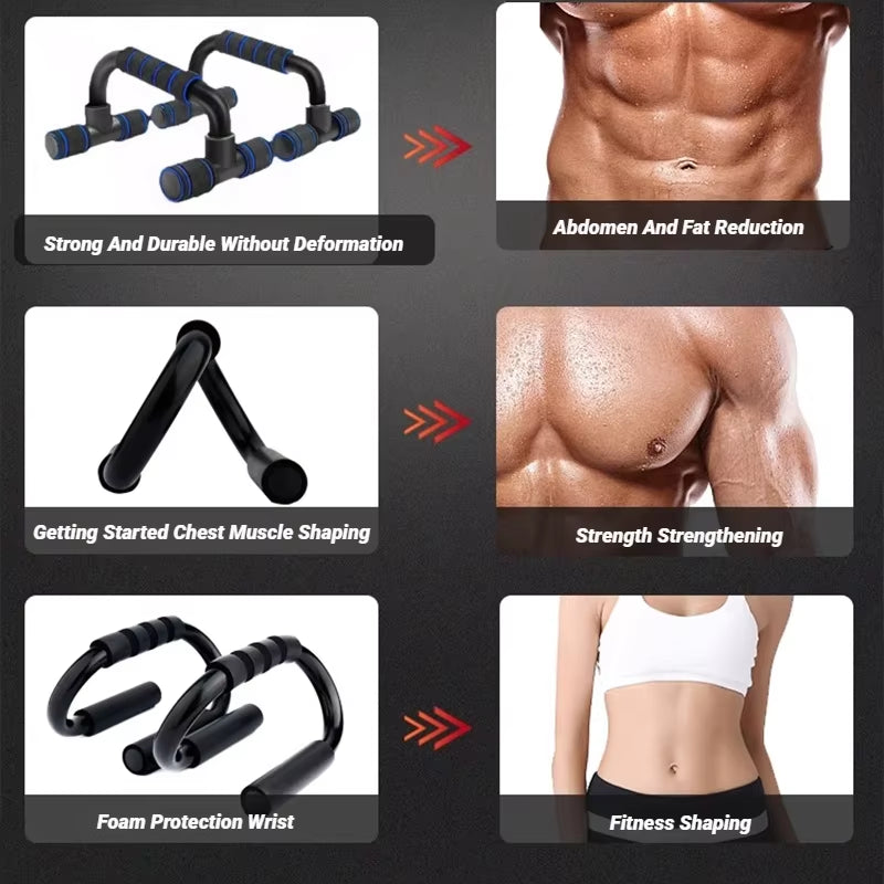 2Pcs Non-Slip Push-Up H-Shaped Support Bar Stand Home Fitness Gym Handles Pushup Bars Exercise Arm Chest Muscle Training Bracket