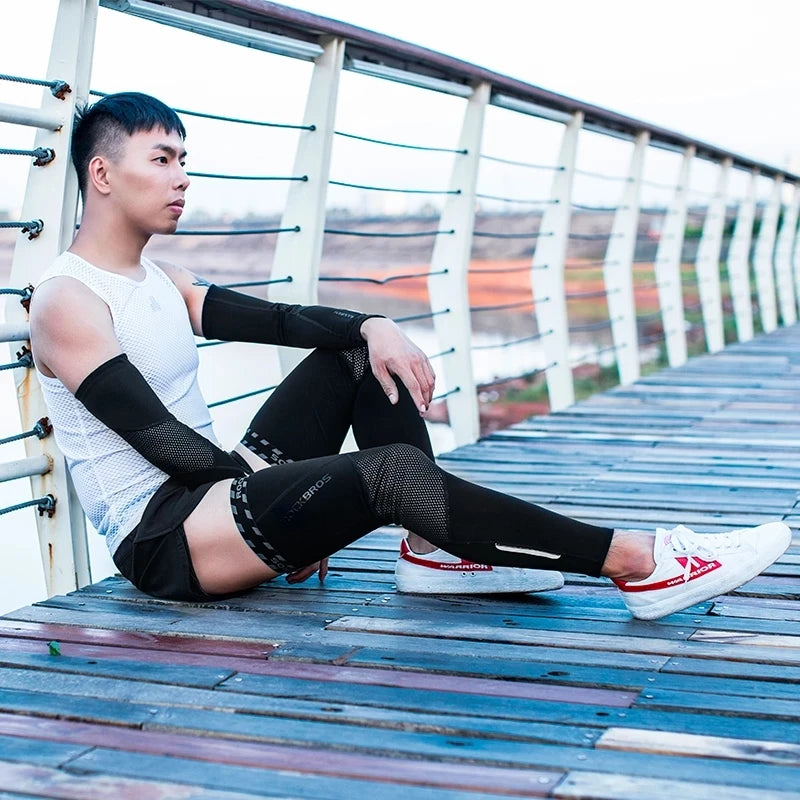 Winter Arm Sleeves Breathable Sports Elbow Pads Fitness Fleece Warm Arm Warmers Cycling Running Basketball Leggings