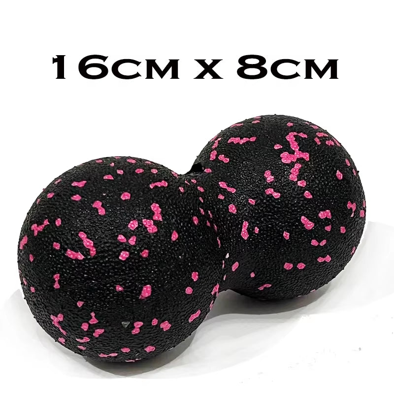 EPP Fitness Ball Double Lacrosse Massage Ball Set Mobility Peanut Ball for Self-Myofascial Release Deep Tissue Yoga Gym Home