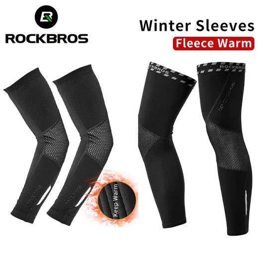 Winter Arm Sleeves Breathable Sports Elbow Pads Fitness Fleece Warm Arm Warmers Cycling Running Basketball Leggings